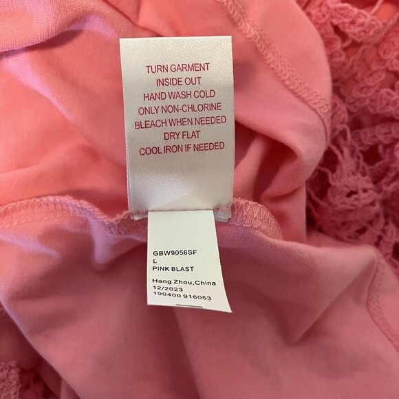 Design History Girls Pink Blast Crochet Halter Dress Size L - Picture 5 of 8